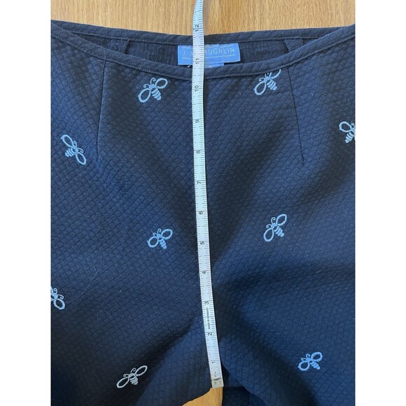 J McLaughlin Navy Blue Bee Print Textured Trousers Size 6 - Picture 6 of 7
